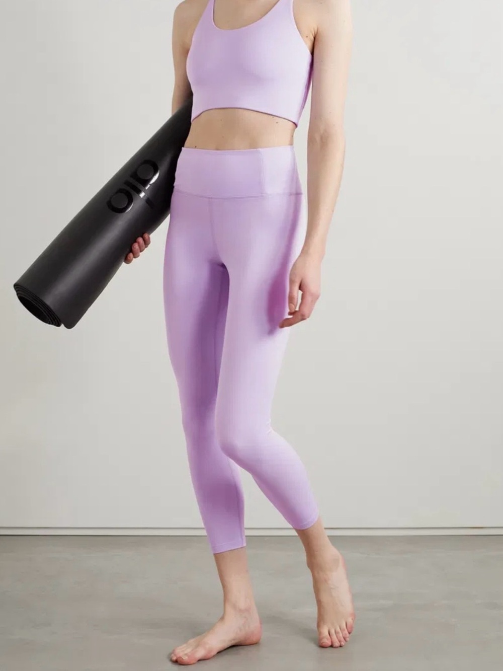 girlfriend collective Lavender Cropped High-Rise Leggings